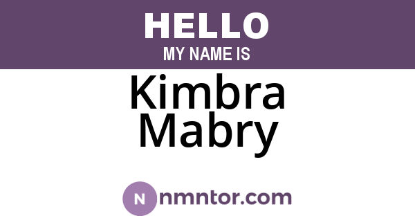 Kimbra Mabry