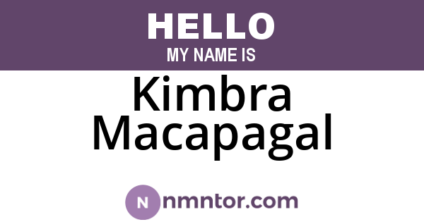 Kimbra Macapagal