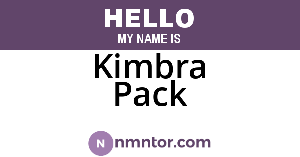 Kimbra Pack