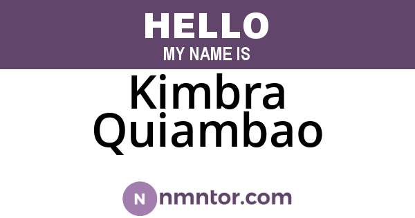 Kimbra Quiambao