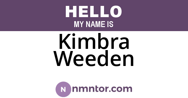 Kimbra Weeden