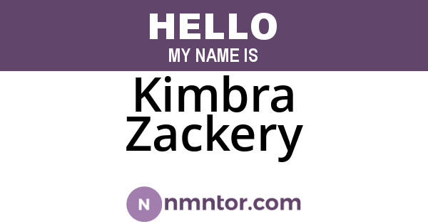 Kimbra Zackery