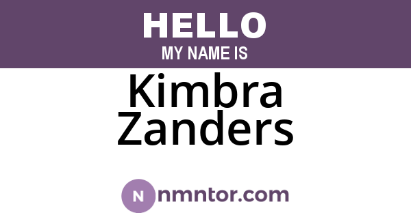 Kimbra Zanders