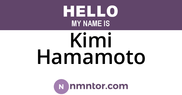 Kimi Hamamoto