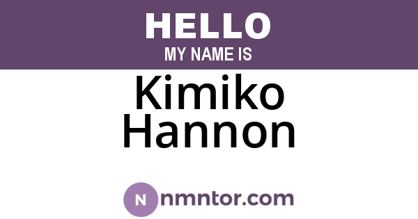 Kimiko Hannon