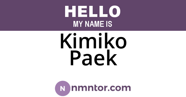 Kimiko Paek