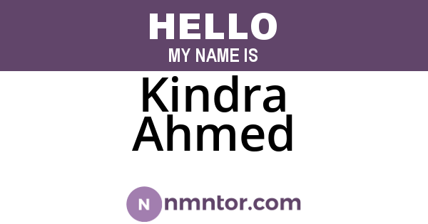 Kindra Ahmed