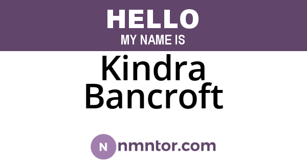 Kindra Bancroft