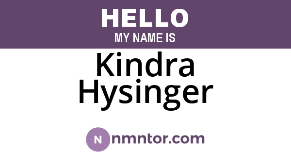 Kindra Hysinger