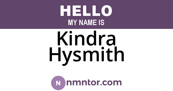 Kindra Hysmith