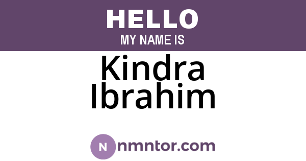 Kindra Ibrahim