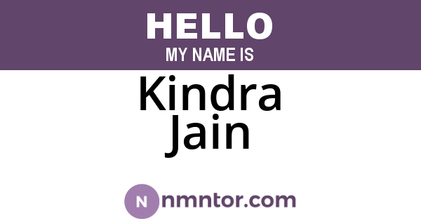 Kindra Jain