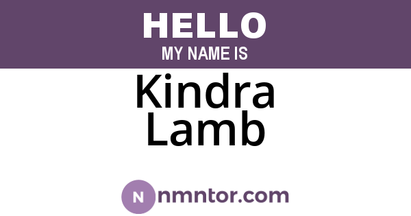 Kindra Lamb