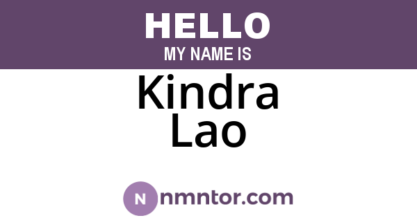 Kindra Lao