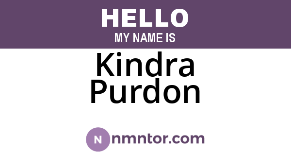 Kindra Purdon