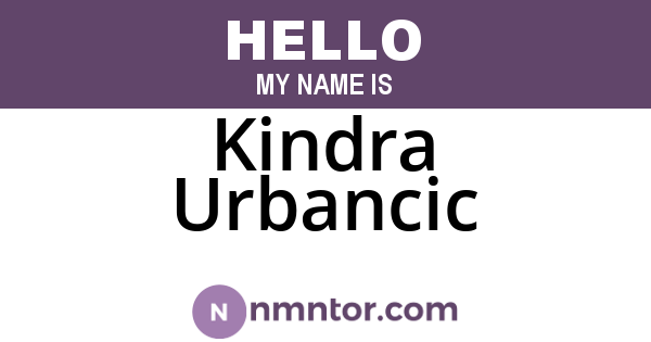 Kindra Urbancic
