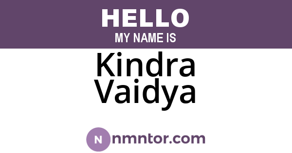 Kindra Vaidya