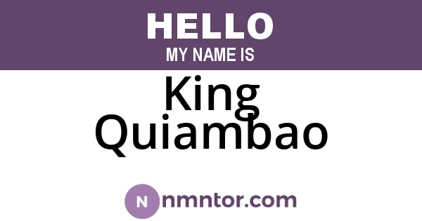King Quiambao