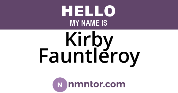 Kirby Fauntleroy