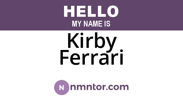 Kirby Ferrari