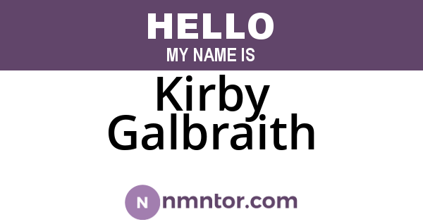 Kirby Galbraith