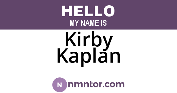 Kirby Kaplan