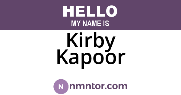 Kirby Kapoor