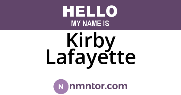Kirby Lafayette