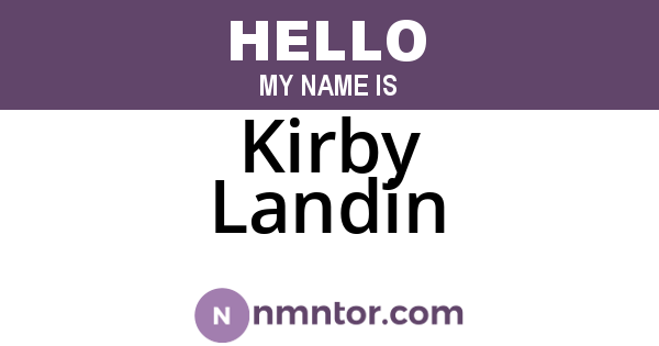 Kirby Landin