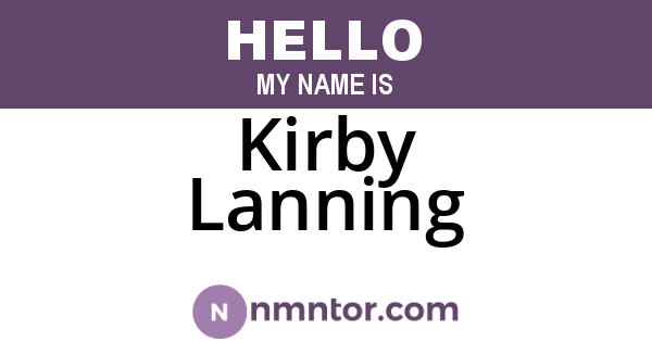 Kirby Lanning