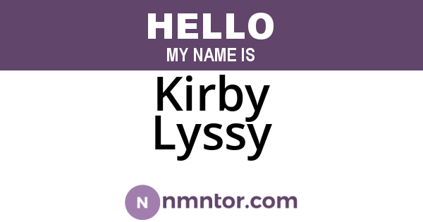 Kirby Lyssy