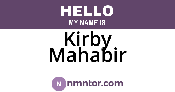 Kirby Mahabir