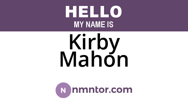 Kirby Mahon