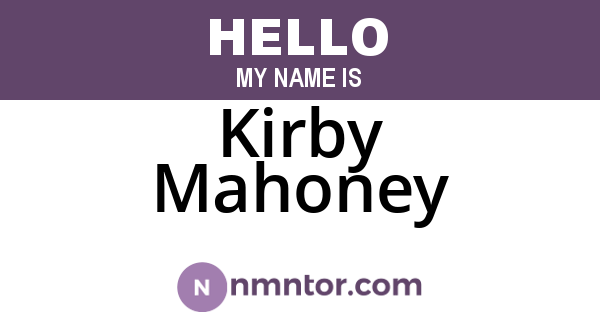 Kirby Mahoney