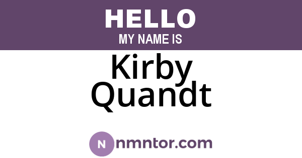 Kirby Quandt