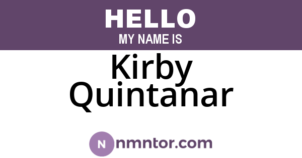 Kirby Quintanar
