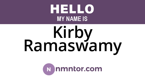 Kirby Ramaswamy