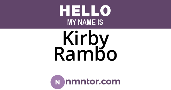 Kirby Rambo