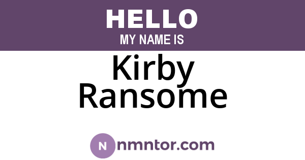 Kirby Ransome