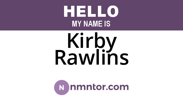 Kirby Rawlins