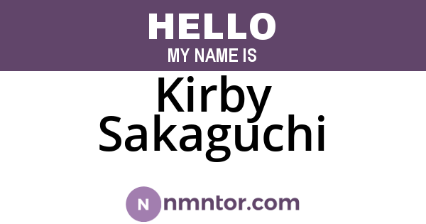 Kirby Sakaguchi