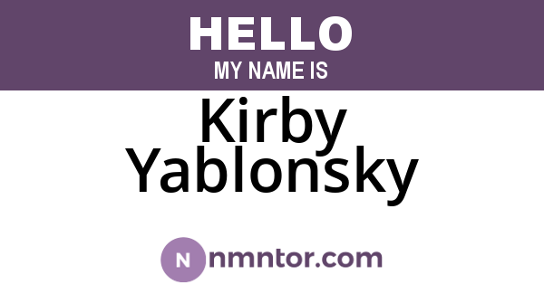 Kirby Yablonsky