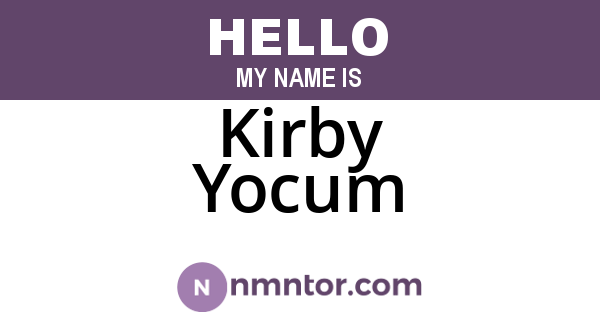 Kirby Yocum
