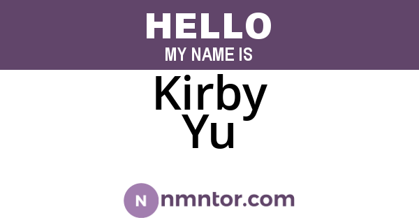 Kirby Yu