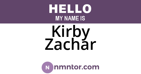 Kirby Zachar