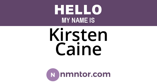 Kirsten Caine