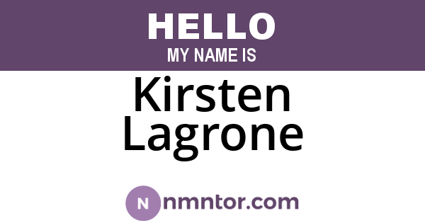 Kirsten Lagrone