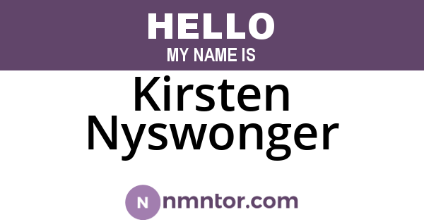 Kirsten Nyswonger