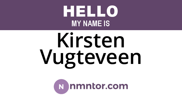 Kirsten Vugteveen