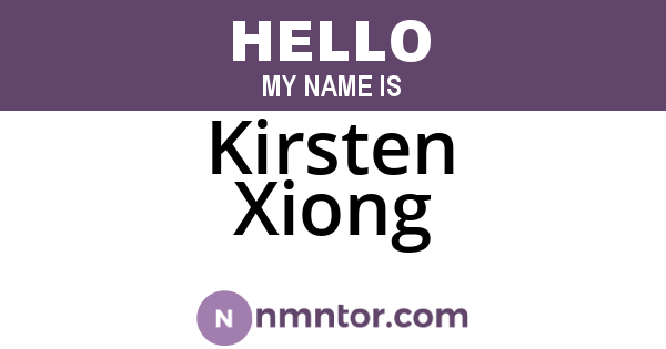 Kirsten Xiong